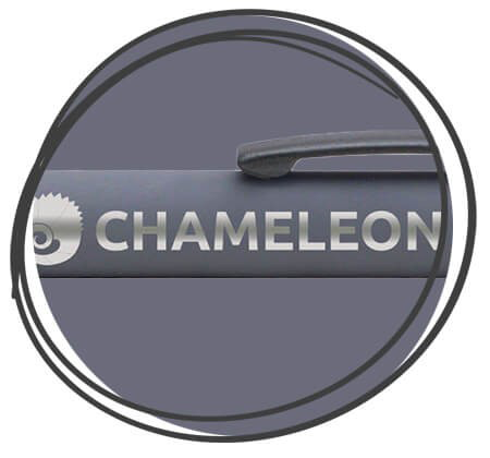 Goldstar Bowie LUM grau Clip Lasergravur Nahaufnahme