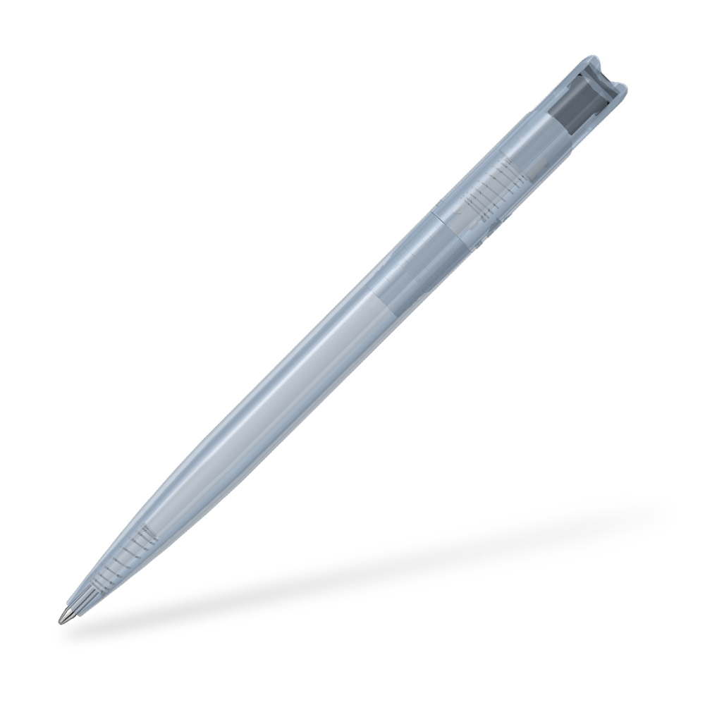 0-2660-T-SG UMA Recycled PET Pen transparent SG Frontansicht Schwarz