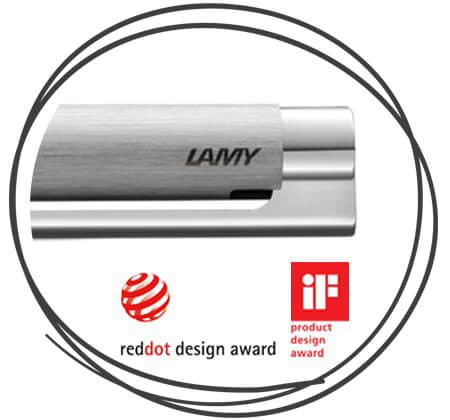 LAMY logo 206 brushed Kugelschreiber Design Clip Nahaufnahme