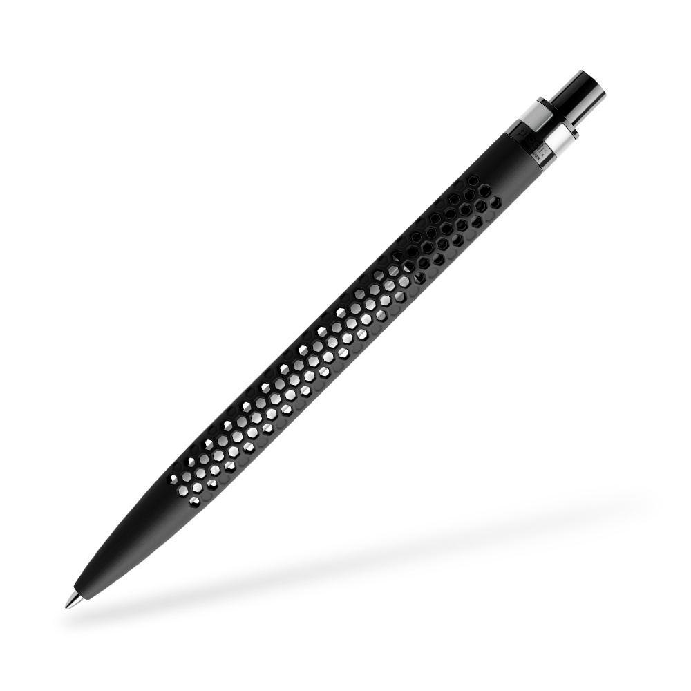 prodir QS40 Air Kugelschreiber Softtouch Metallclip Frontansicht Schwarz R75