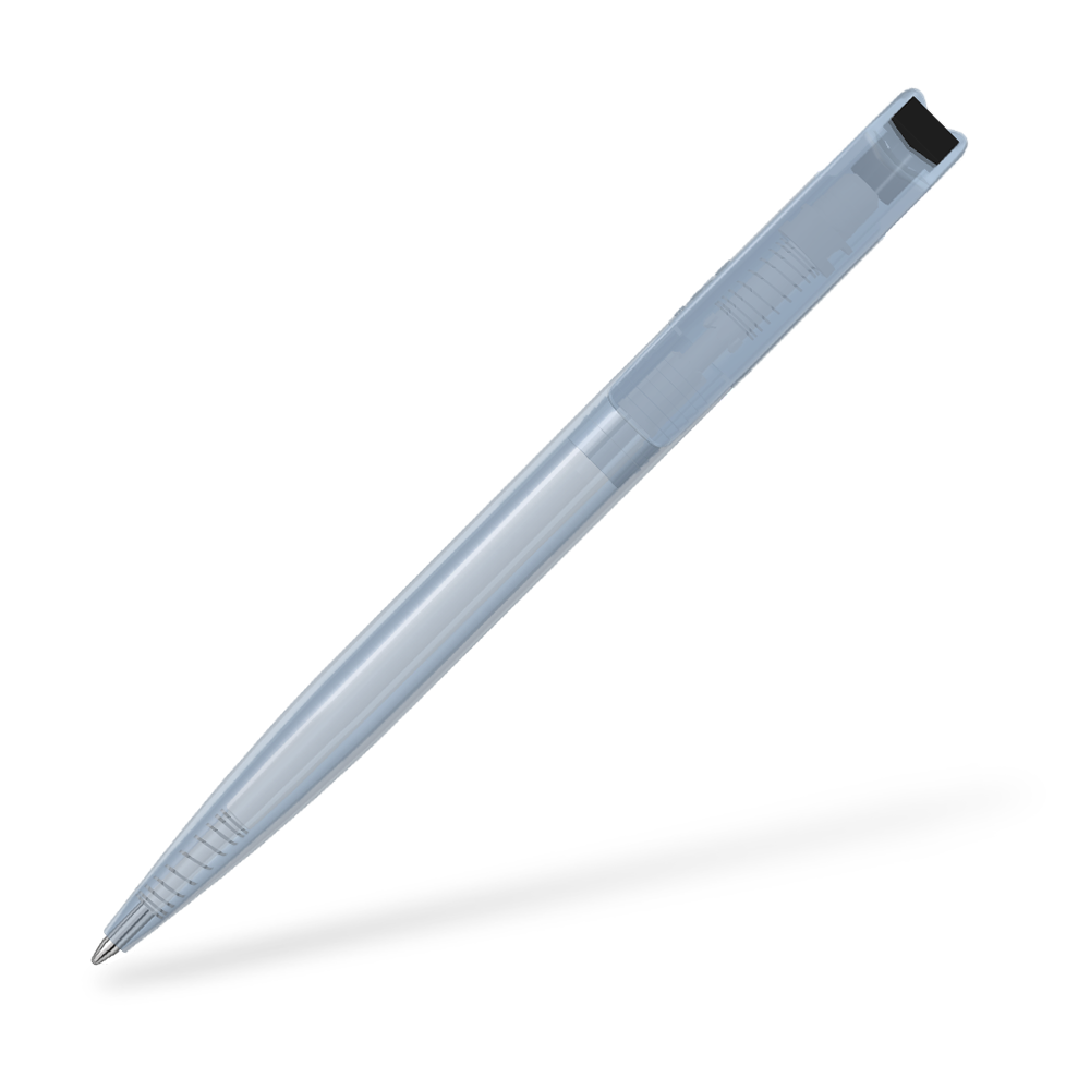 0-2660-T-SG UMA Recycled PET Pen transparent SG Clipansicht Schwarz