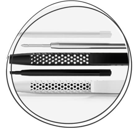 prodir QS40 Air Kugelschreiber Floating Ball Mine Schwarz Weiß Metall