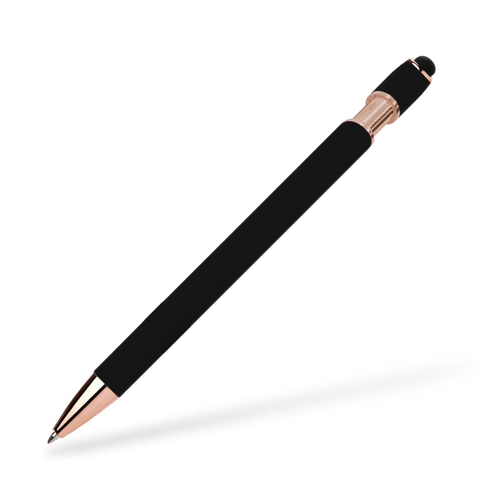 Goldstar Prince MPQ Softtouch Kugelschreiber Frontansicht Schwarz