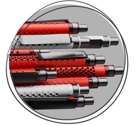 prodir QS40 Air Kugelschreiber Softtouch Metallclip Schwarz Grau Rot