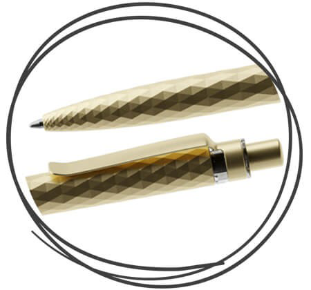 prodir QS01 Stone Kugelschreiber Gold Nahaufnahme